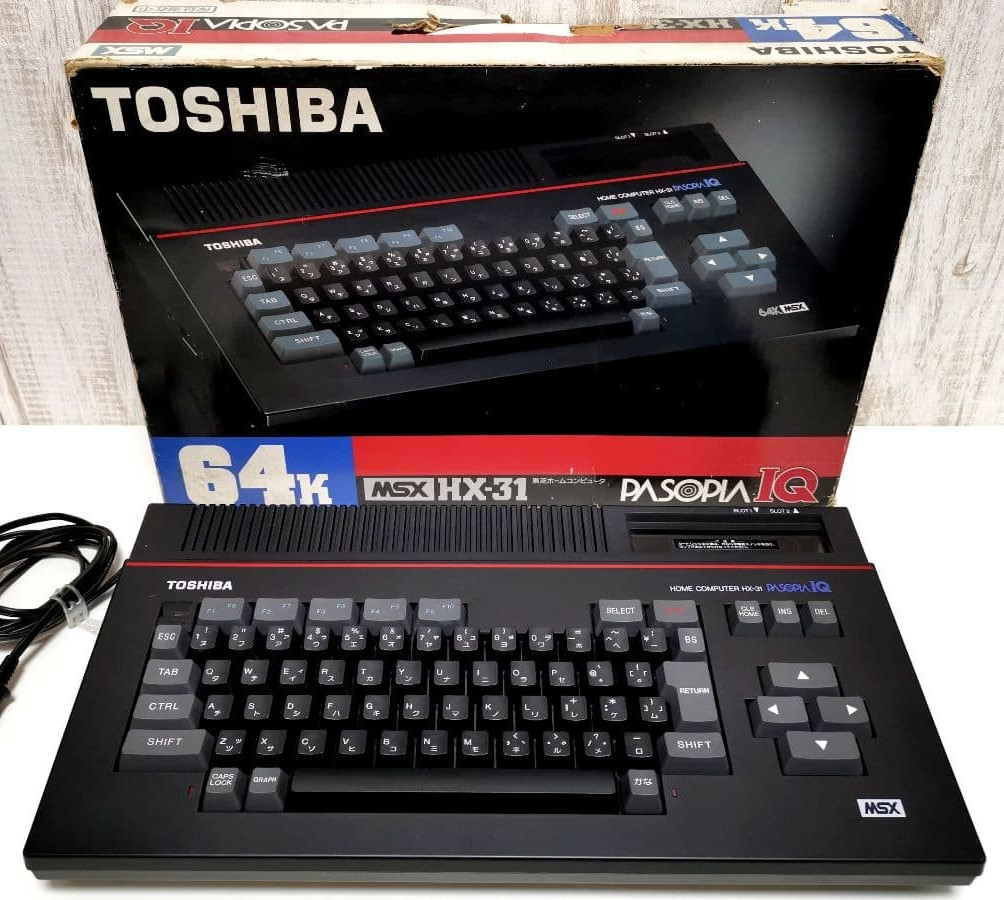 TOSHIBA PASOPIA IQ HX-31 64K MSX HOME Computer with Box used from Japan