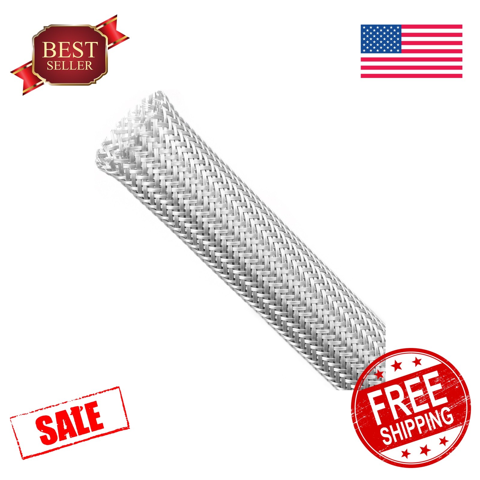 Kelepu PET Expandable Cable Sleeve Grey 1/8" x 25ft