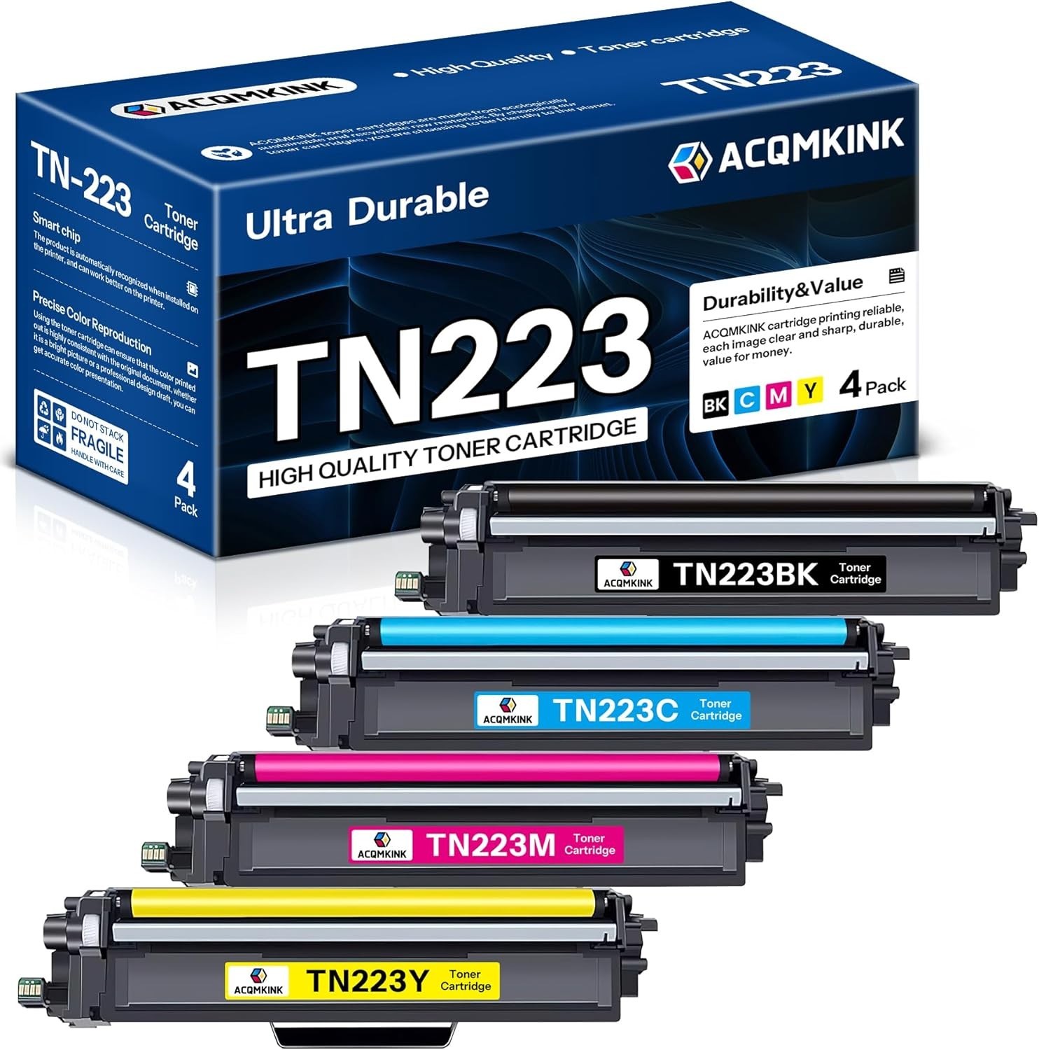 4-Pack Replacement Toner Cartridges TN223 TN-223BK/C/M/Y for Brother HL-L3290CDW