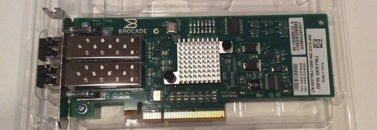 0KKYWJ Dell Brocade 825 Dual Port 8Gb/s Fiber Channel Host Bus Adapter