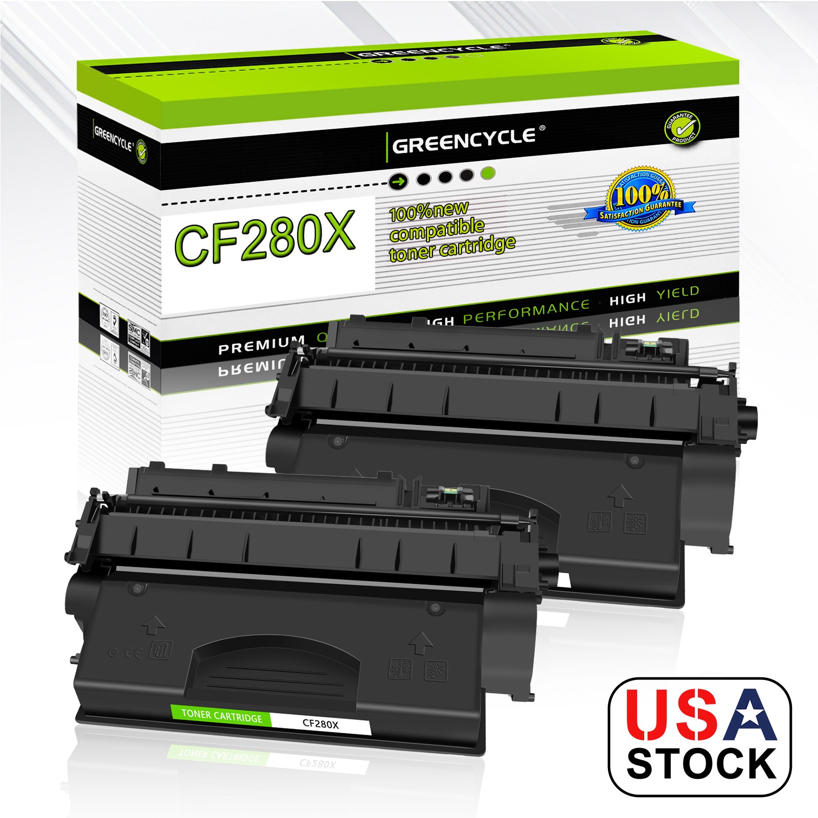 2PK CF280X 80X Toner Cartridge for HP Laserjet Pro 400 M401a M401d M401dn M425dn