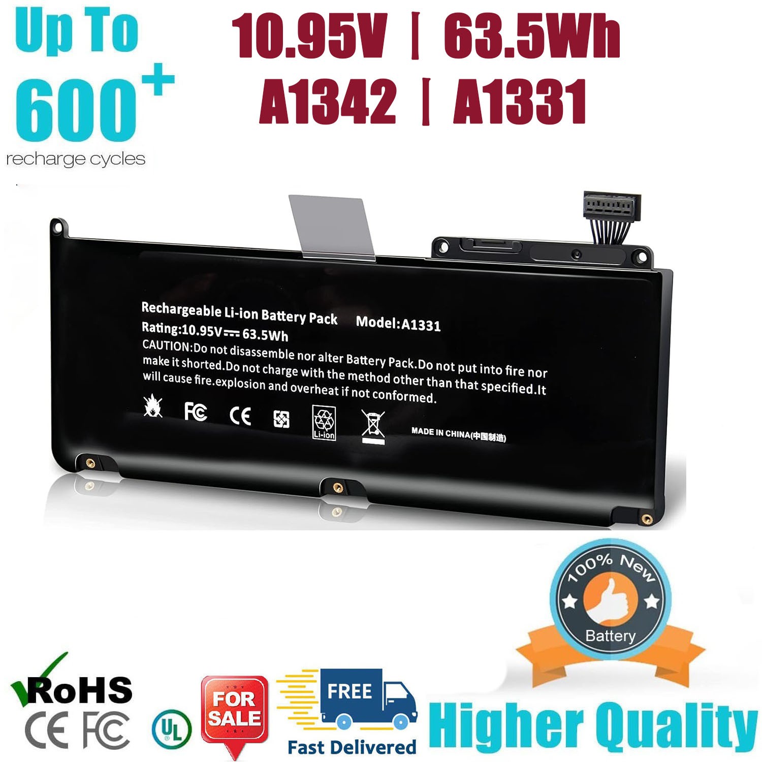 A1331 Battery For Apple MacBook 13" A1342 (White Unibody 2009-2010) 63.5Wh