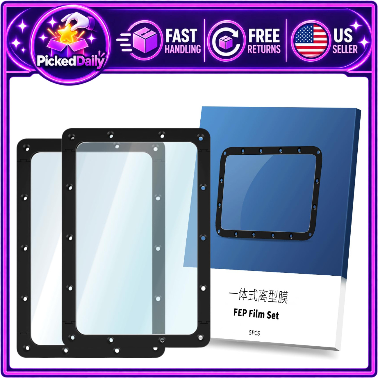 2PCS FEP Release Films for 3D Printers, Upgraded Resin Vat, 173x115.4mm, Compati