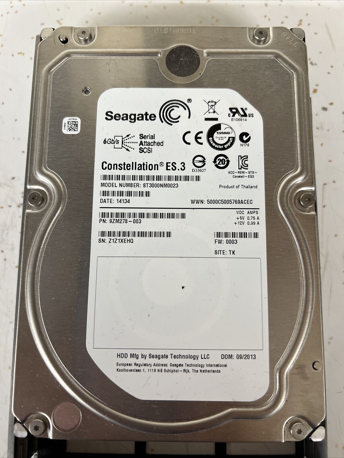 *NEW ZERO HOURS**-ST3000NM0023 Seagate 3TB 7200RPM 6Gbps 3.5" SAS SERVER HD