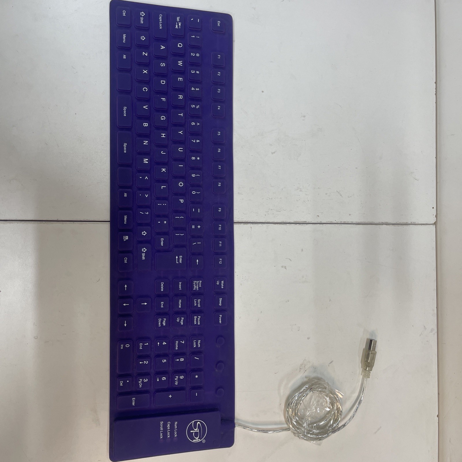 Purple Spi Roll Up Computer Keyboard water proof excellent condition.