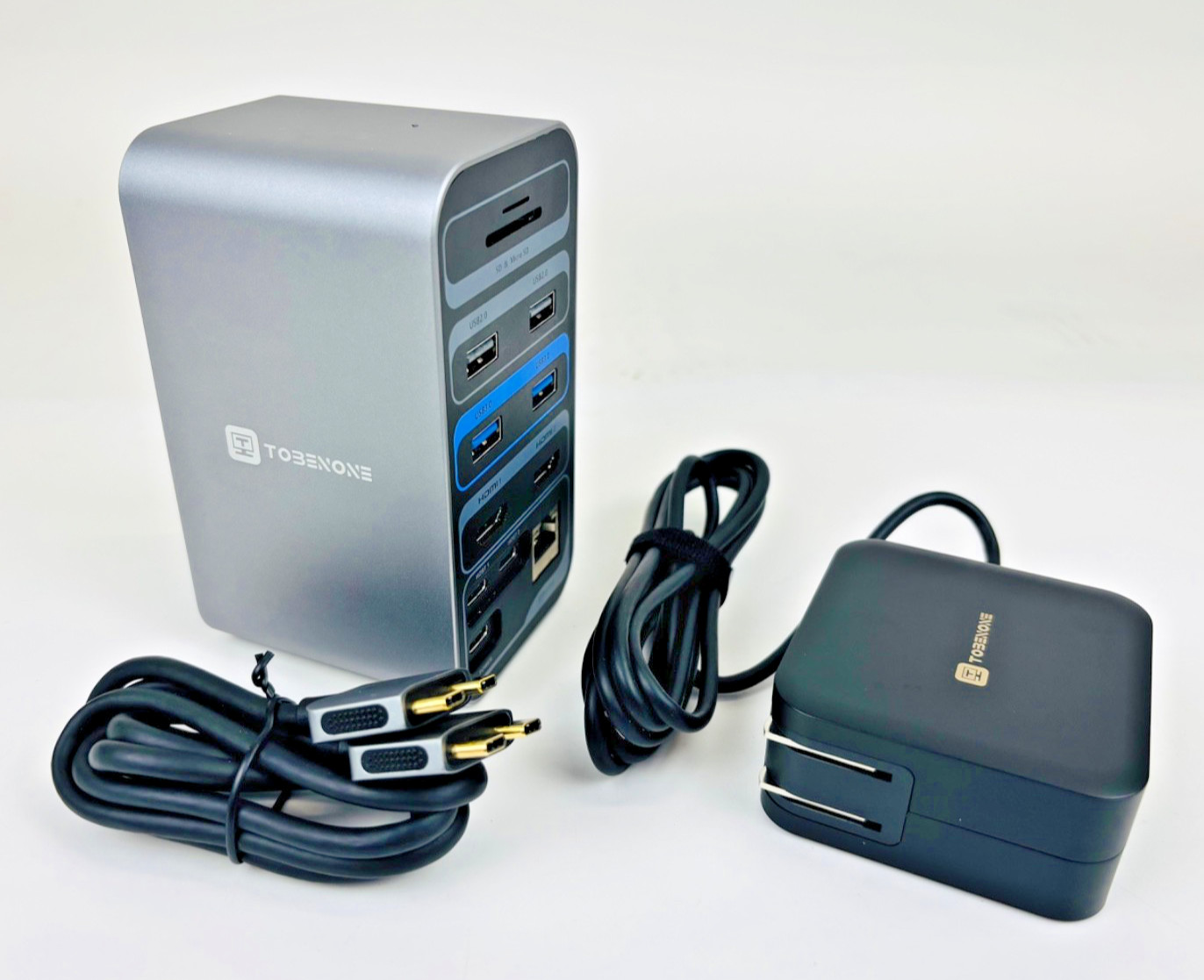 TobenONE Docking Station Dual Monitor with 100W GaN III Charger New