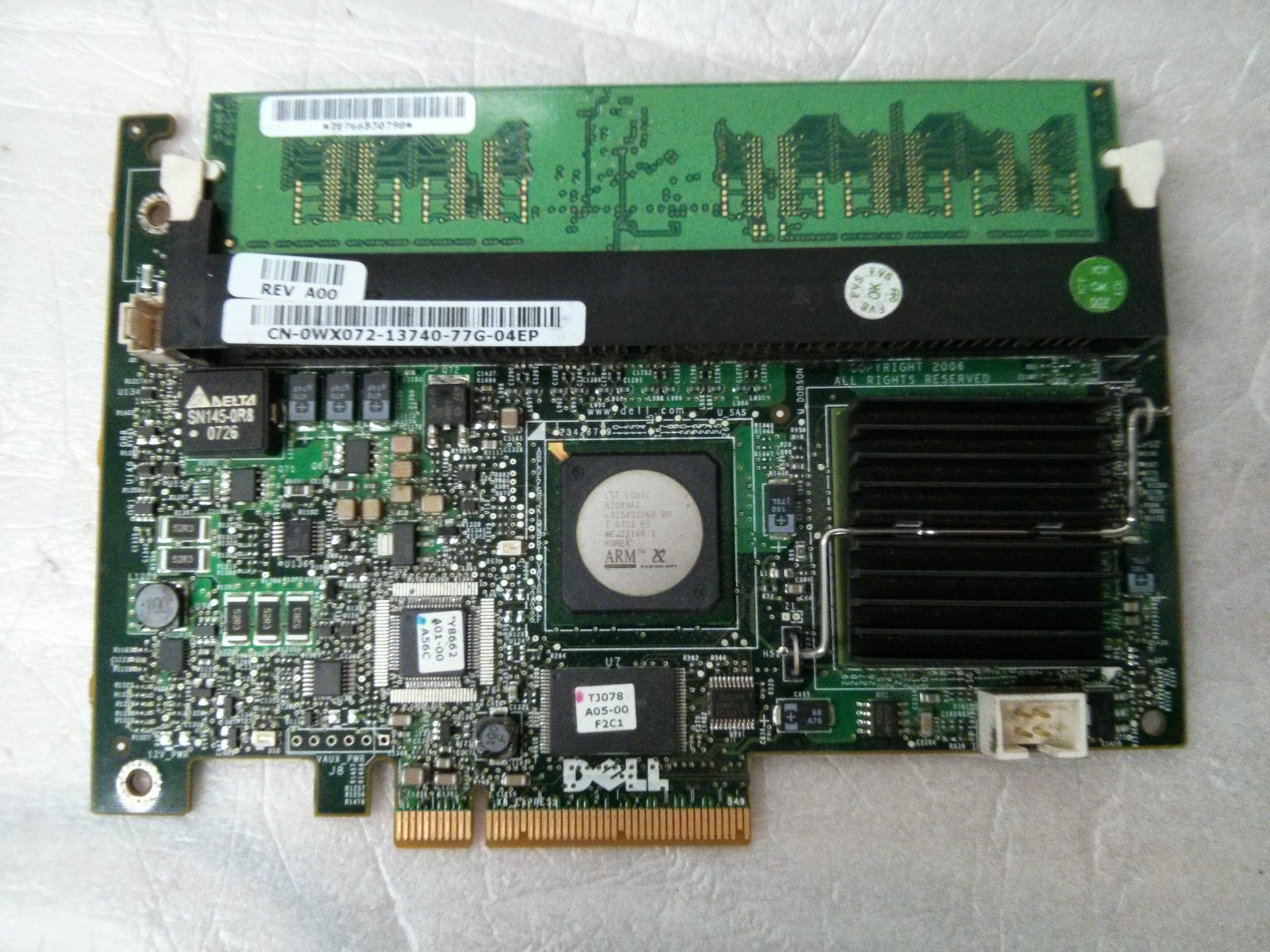 Dell 0WX072 Perc 5/i SAS RAID Controller Card 256MB CN-0WX072 WX072 UCP-51