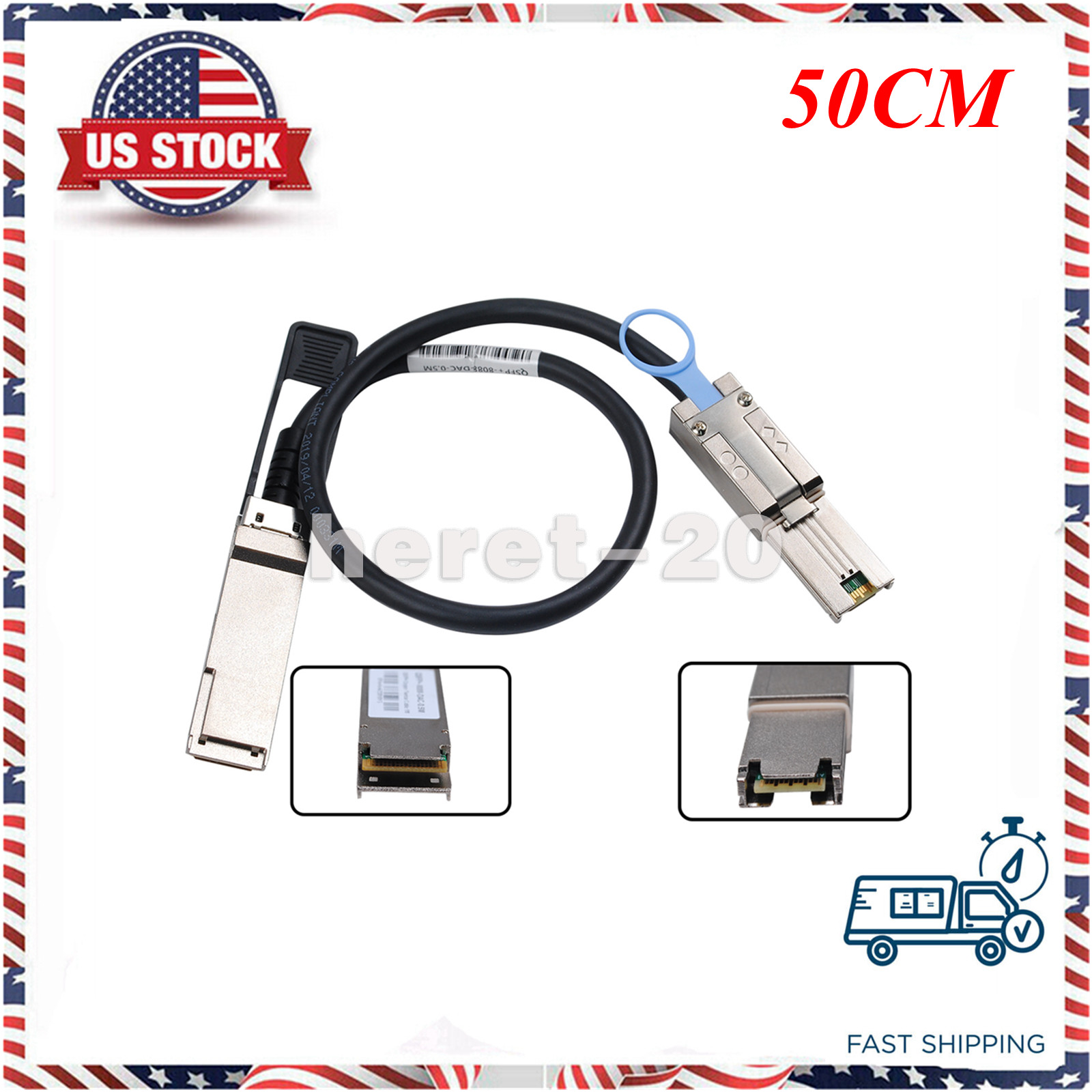 External SAS Cable QSFP SFF-8436 to Mini SAS SFF-8088 DDR Cable for Netapp 0.5m