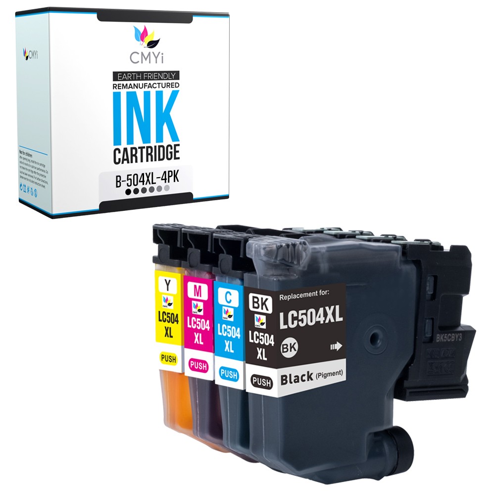 CMYi 4-Pack Compatible LC504XL Ink Cartridges Combo fit Brother MFC-J1365DW