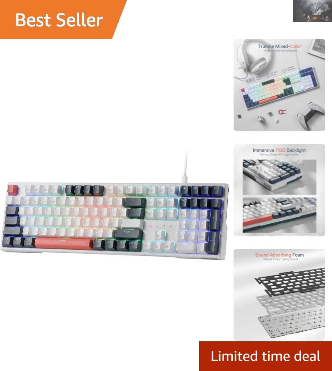 K668 Gemini Eclipse 108-Key Hot-Swap RGB Keyboard for Enhanced Gaming Experience
