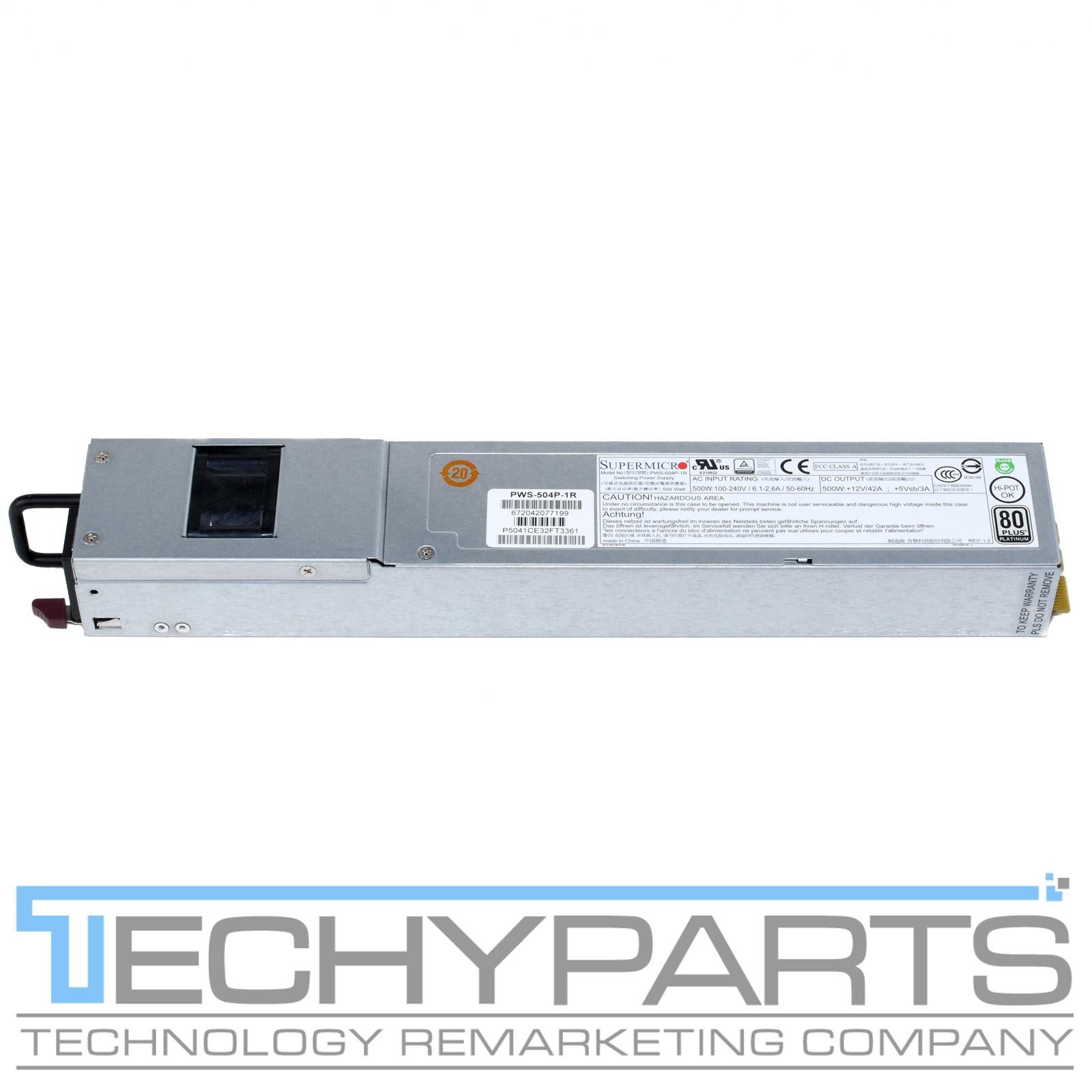 Supermicro PWS-504P-1R 500W 1U Redundant 80Plus Titanium Efficiency Power Supply