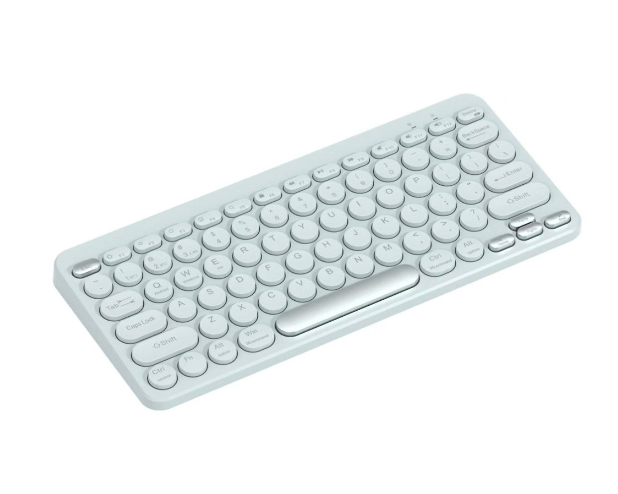 NORTH Compact Wireless Keyboard 78 Keys Mint Green Round Low Profile Keys Dual 2