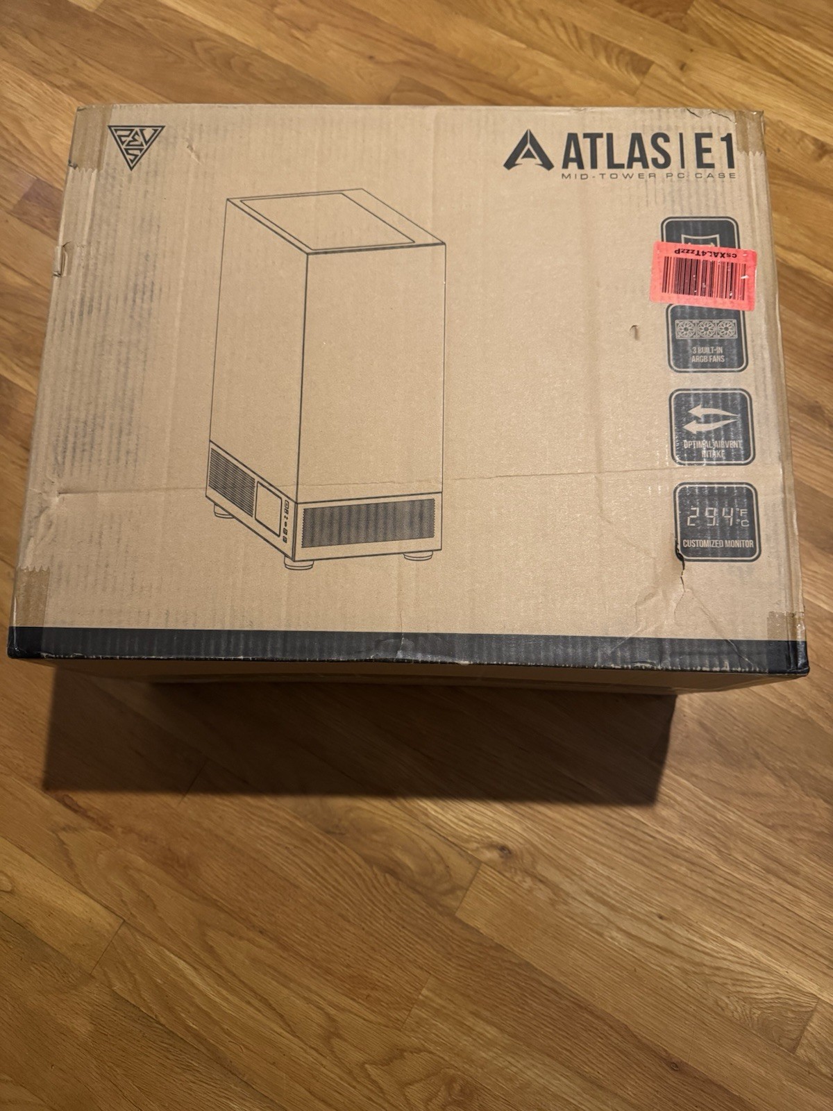 GAMDIAS ATLAS E1 ATX Mid-Tower Gaming PC Case Tempered Glass 3x120mm ARGB Black