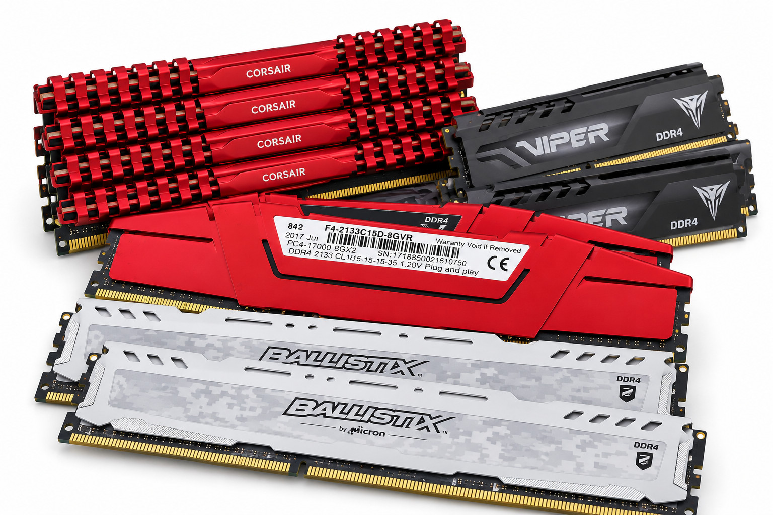 Large Lot of 100 Miscellaneous DDR4 Gaming Ram *See Description* 4GB