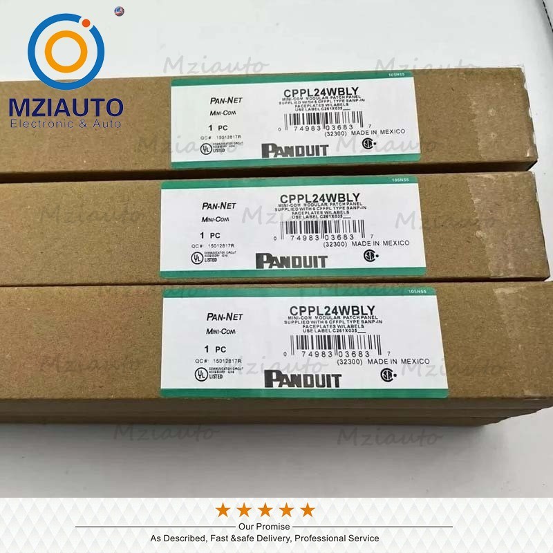 2PCS For Panduit CPP24WBLY Mini Com Modular Patch Panel Cat 6, 5E w/Faceplate US