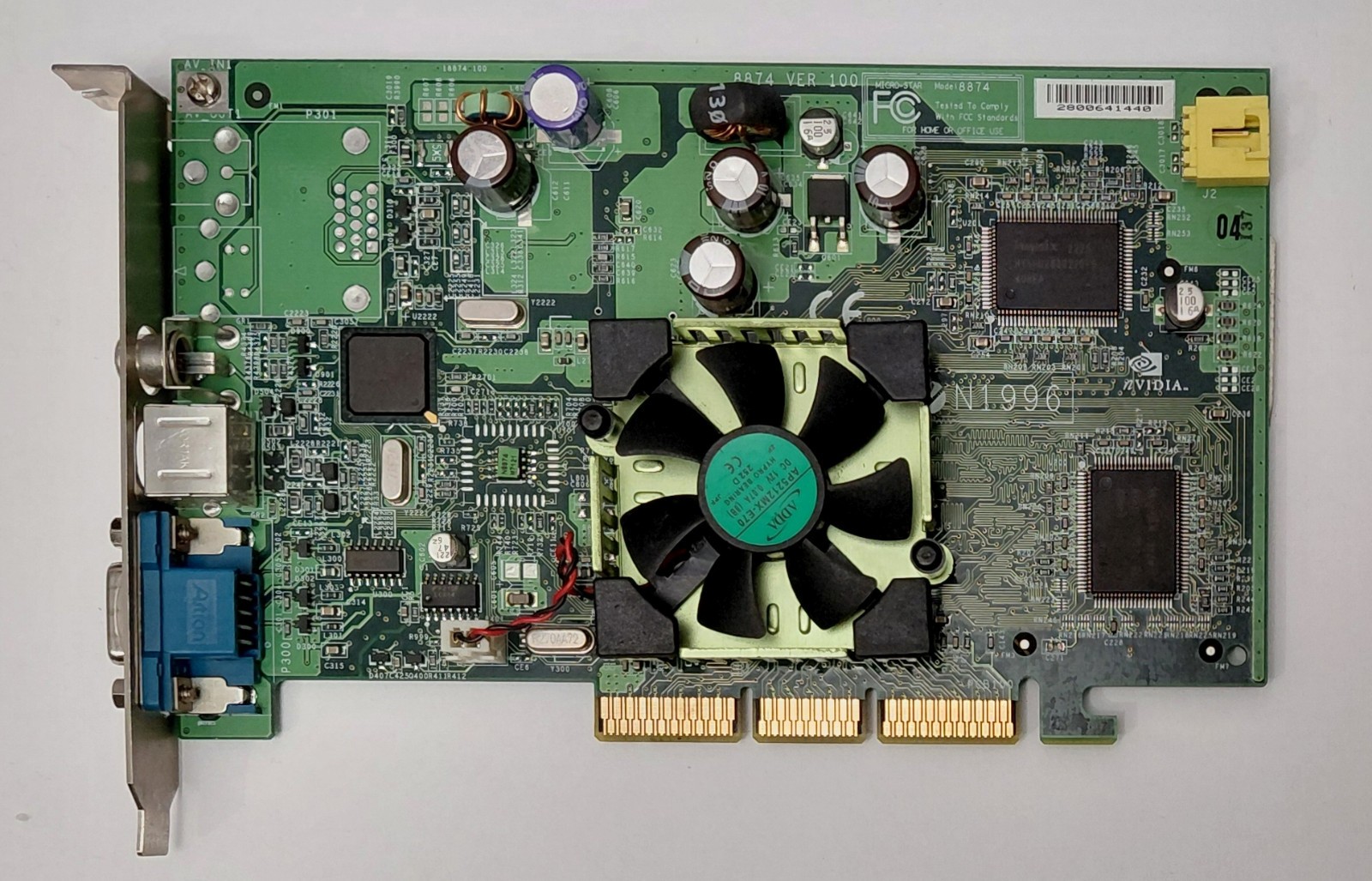 MSI MS-8874 AGP Graphics Card (Nvidia GeForce4 MX440, 64MB, Retro, 2002)