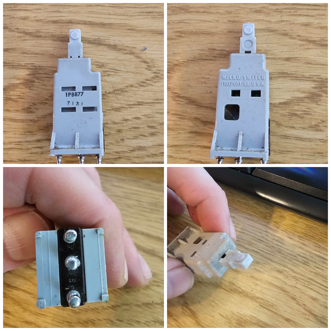 Rare Vintage 1971 Micro Switch 1PB877 One-Shot Keyboard Switch UNIVAC 1701 1710