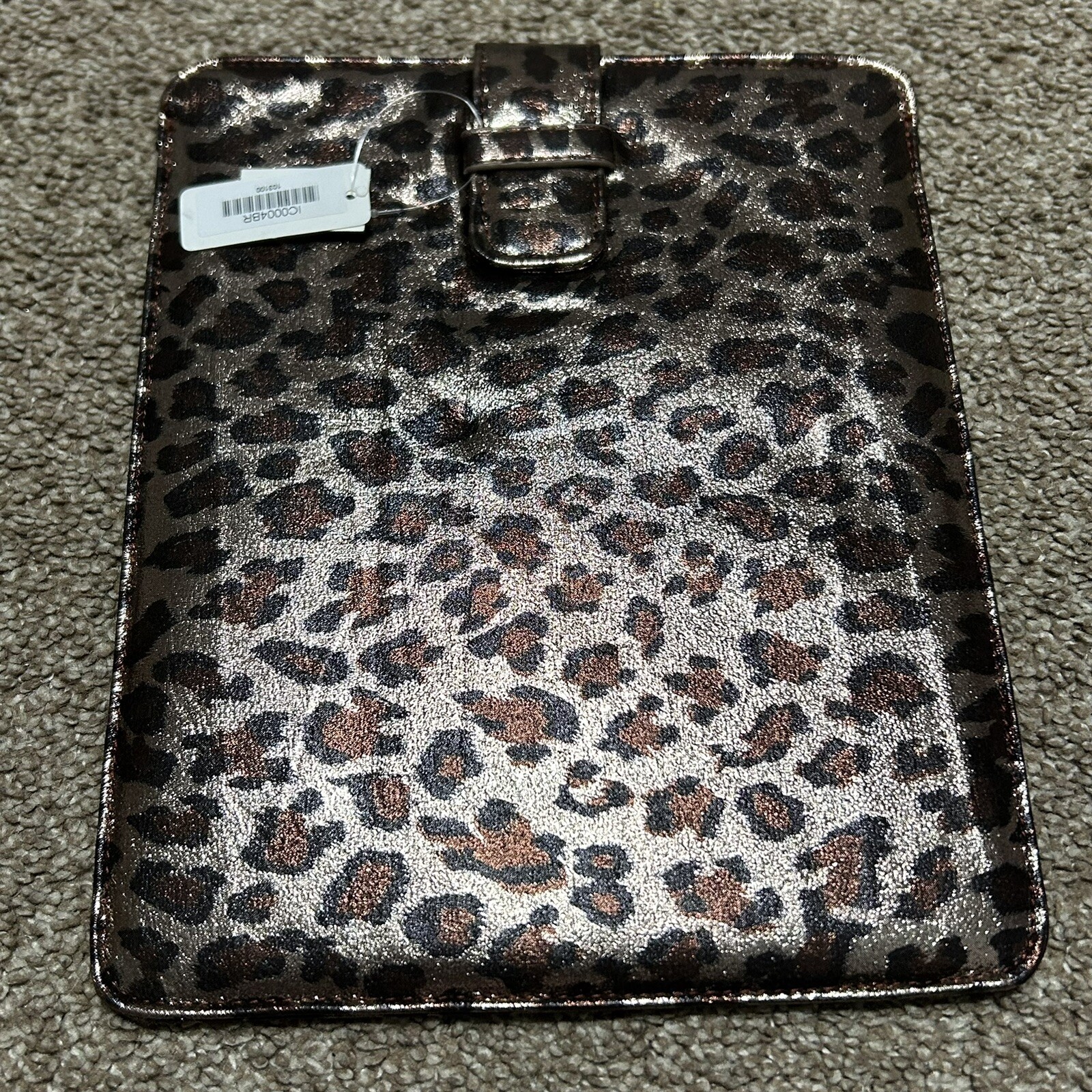 NEW iPad Soft Case Cover Pouch Metallic Gold Leopard Print 8.5”x10”