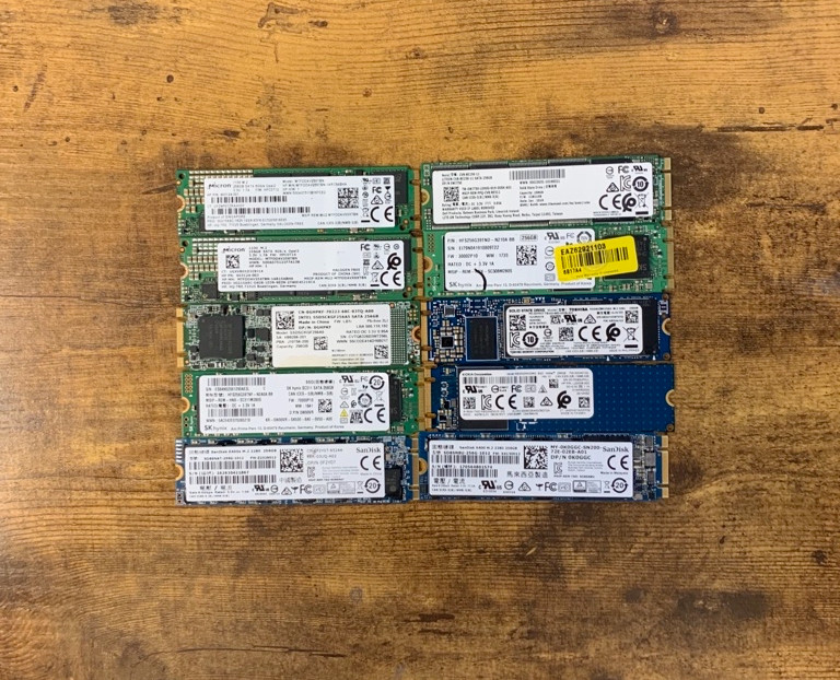 [ BULK LOT of 10] M.2 256GB SSD Various SAMSUNG HYNIX SANDISK TOSHIBA etc.