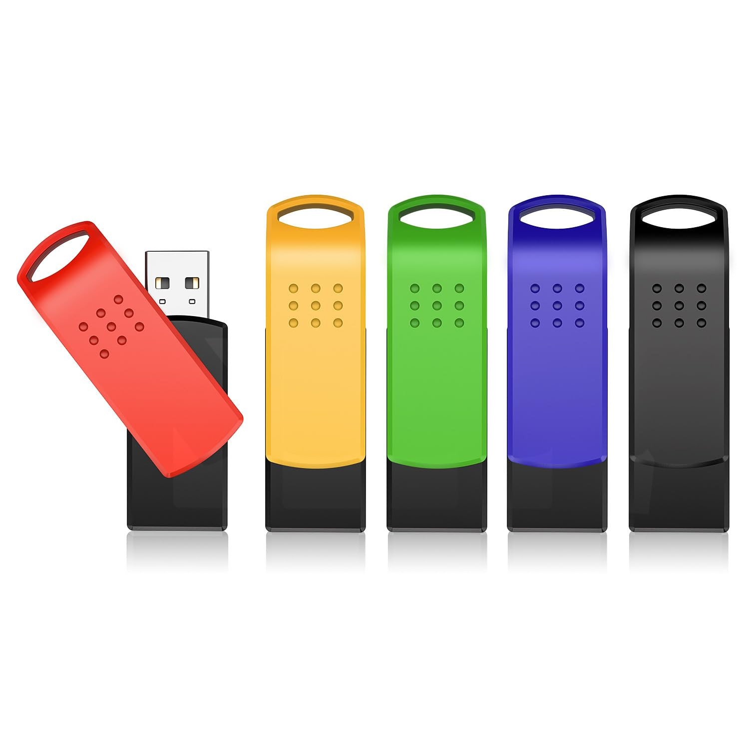 128GB USB 2.0 Flash Drive 5 Pack KEXIN Swivel