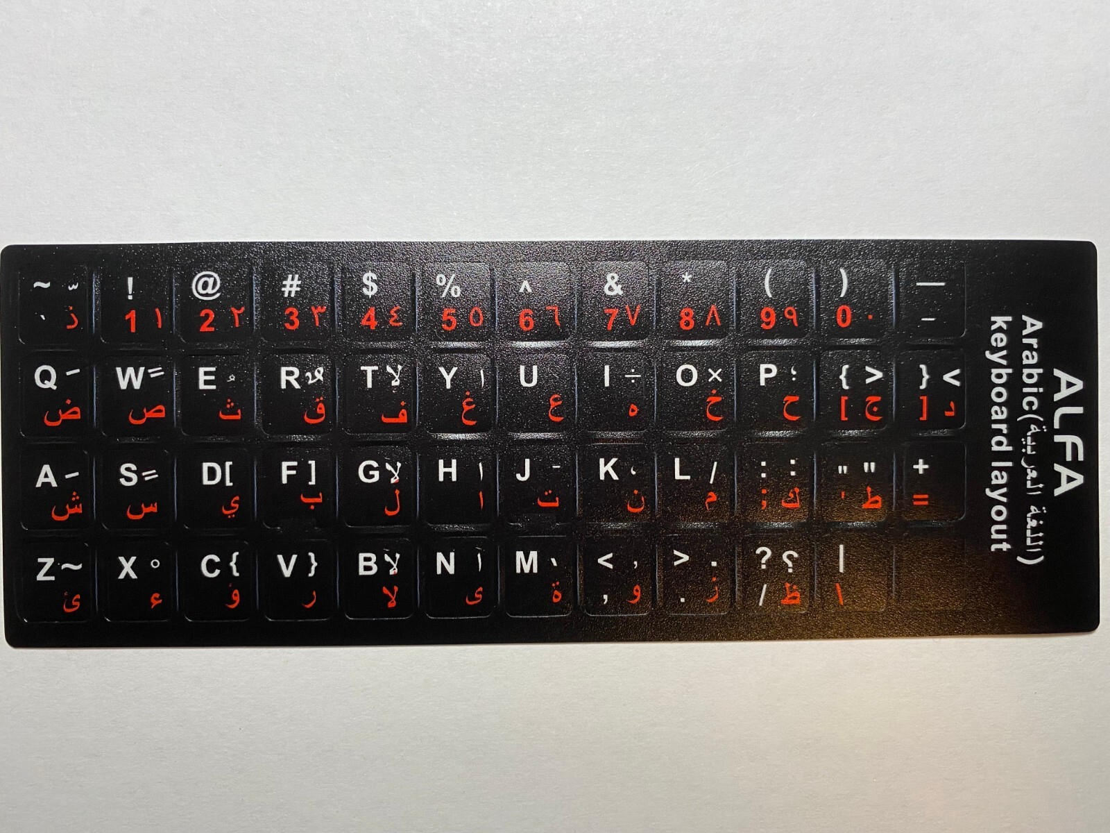 ✅ Arabic Keyboard Stickers RED Color Letters Non Transparent ✅