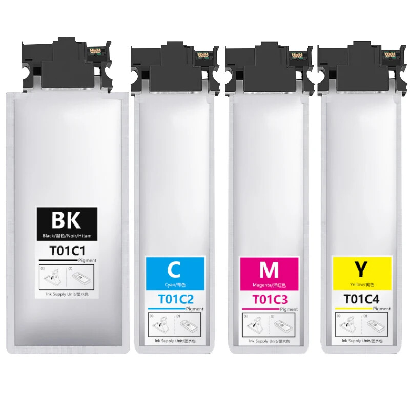 T01C1-T01C4 Compatible Ink Bag for Epson WF-C529R WF-C579R Printer 1set