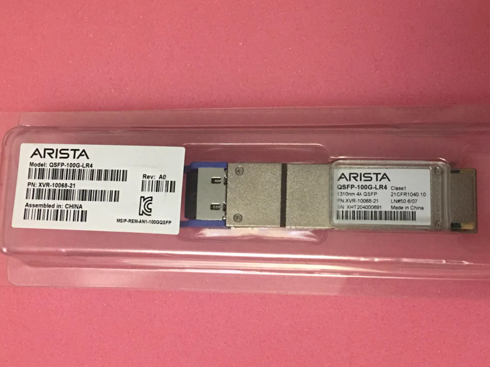 1PC ARISTA QSFP-100G-LR4 XVR-10068-21 100GBASE-LR4 1310nm 10km QSFP28