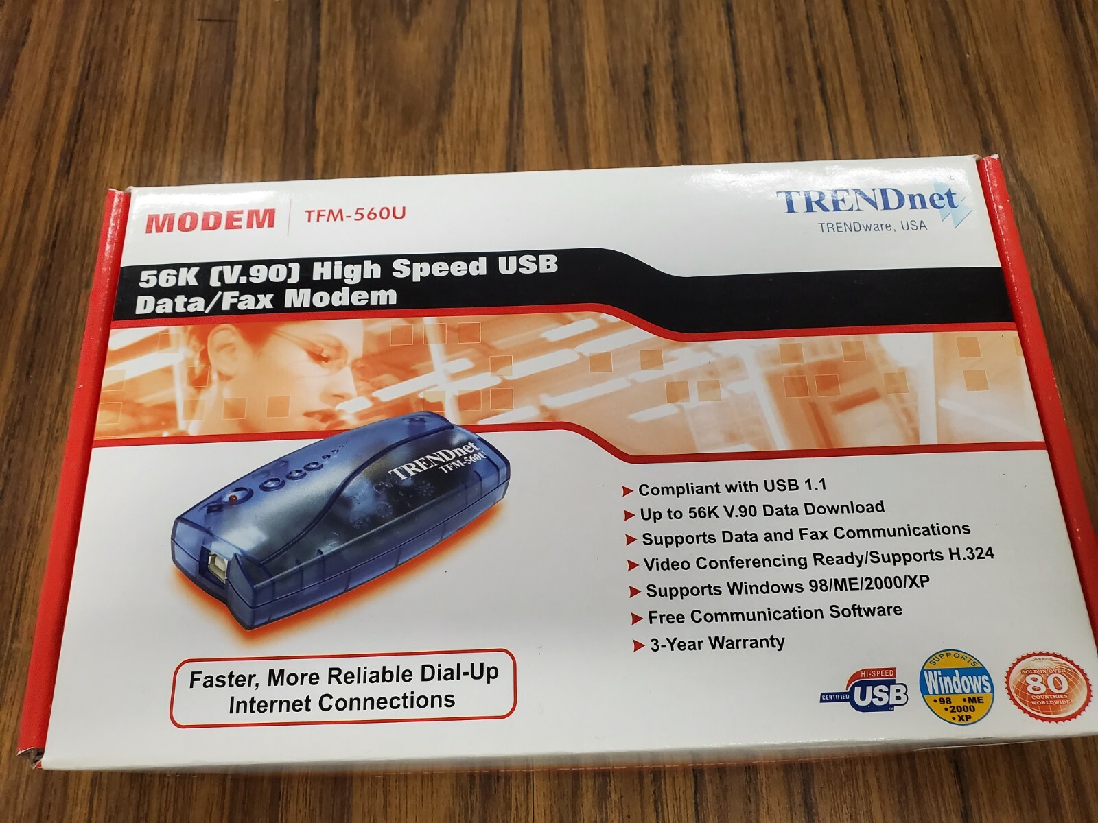 TRENDnet Modem TFM-560U 56K (V.90) High Speed USB Data/Fax Modem