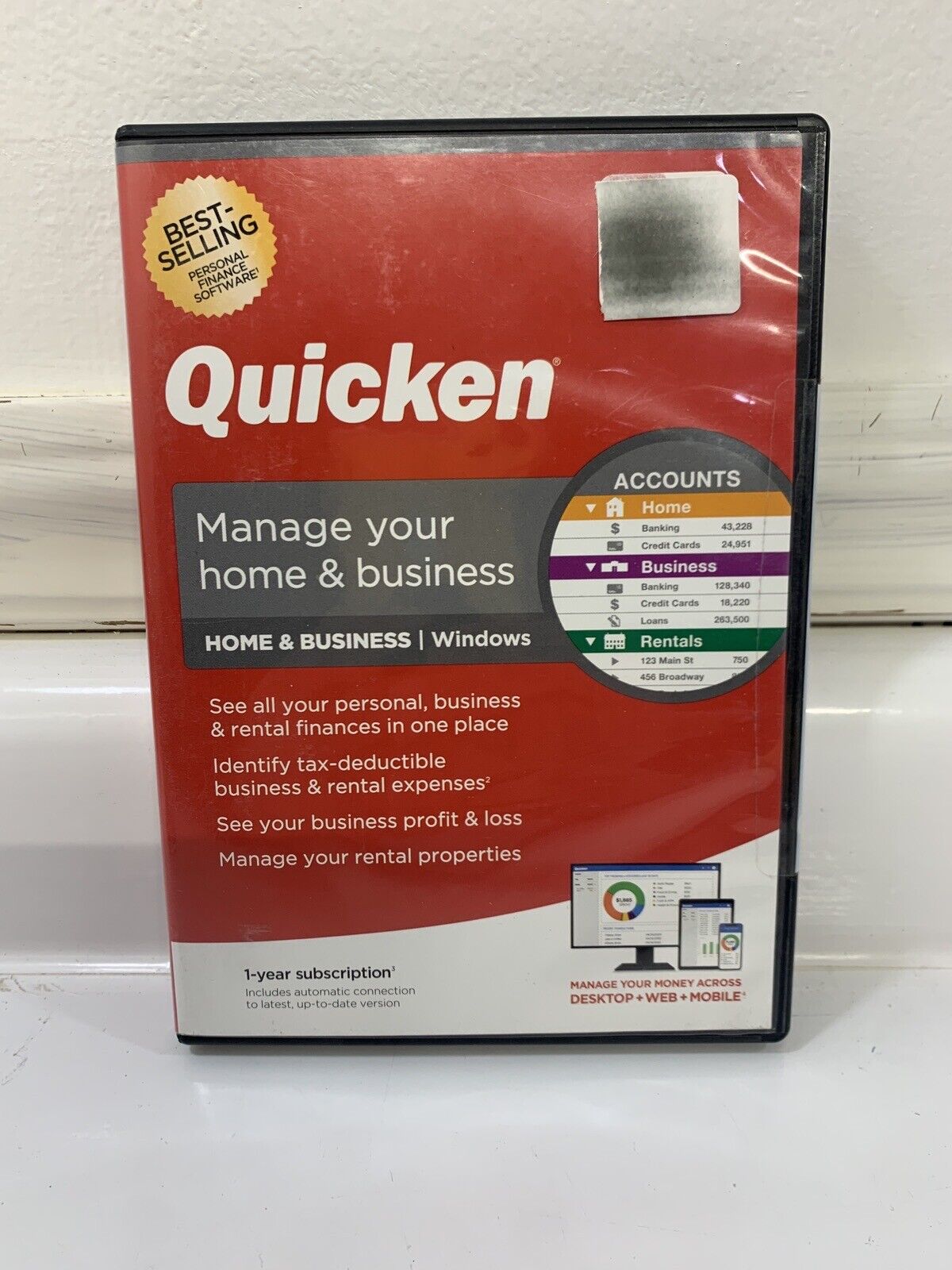 Quicken Home & Business Personal Finance - 1-Year Subscription (Windows) Sealed