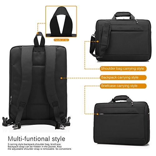 CoolBELL 15.6 inch Multi-Function Convertible Laptop Messenger Computer Bag -