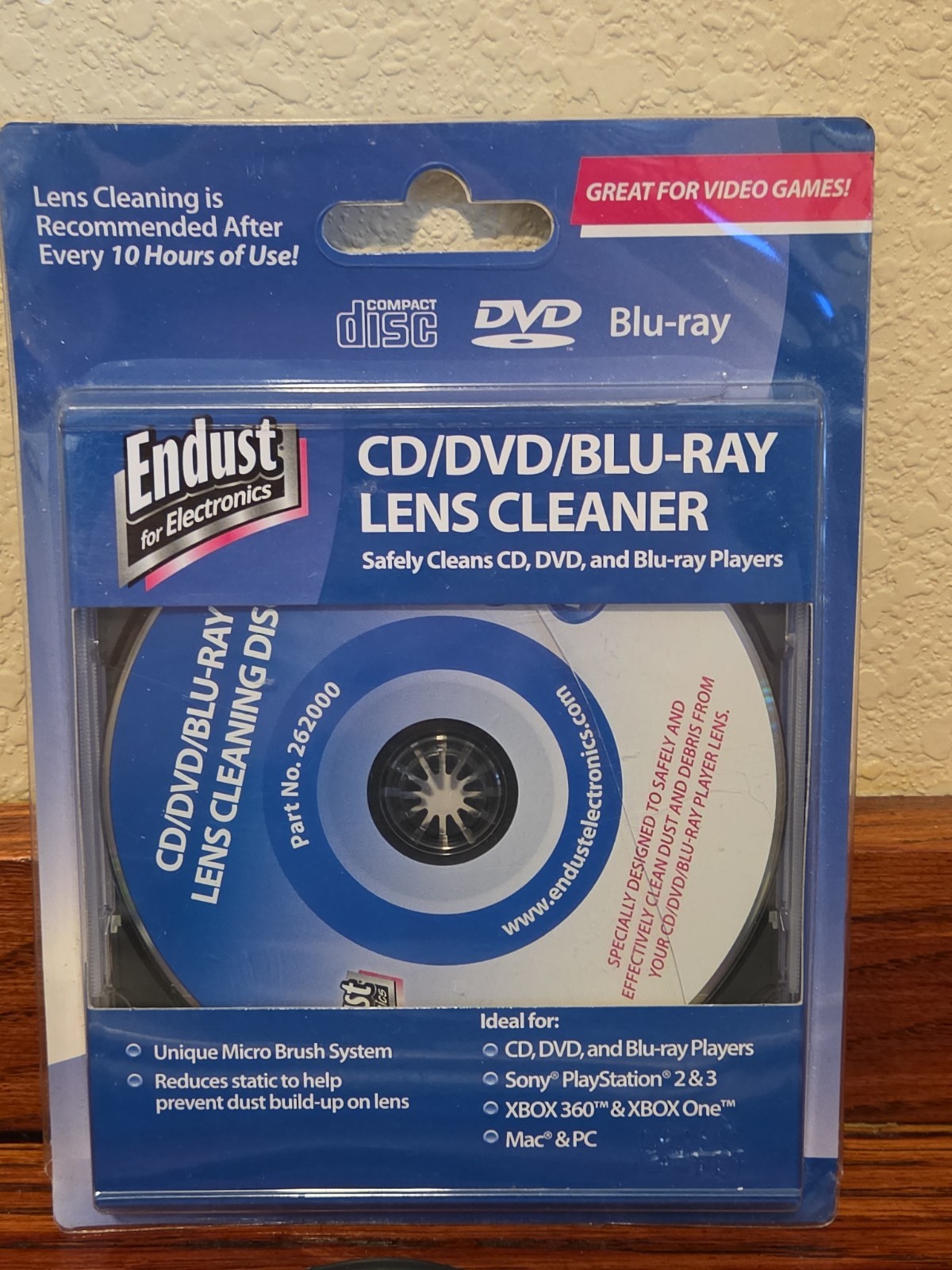 Endust Electronics CD/DVD/Blu-Ray Lens Video Game Cleaner (262000)