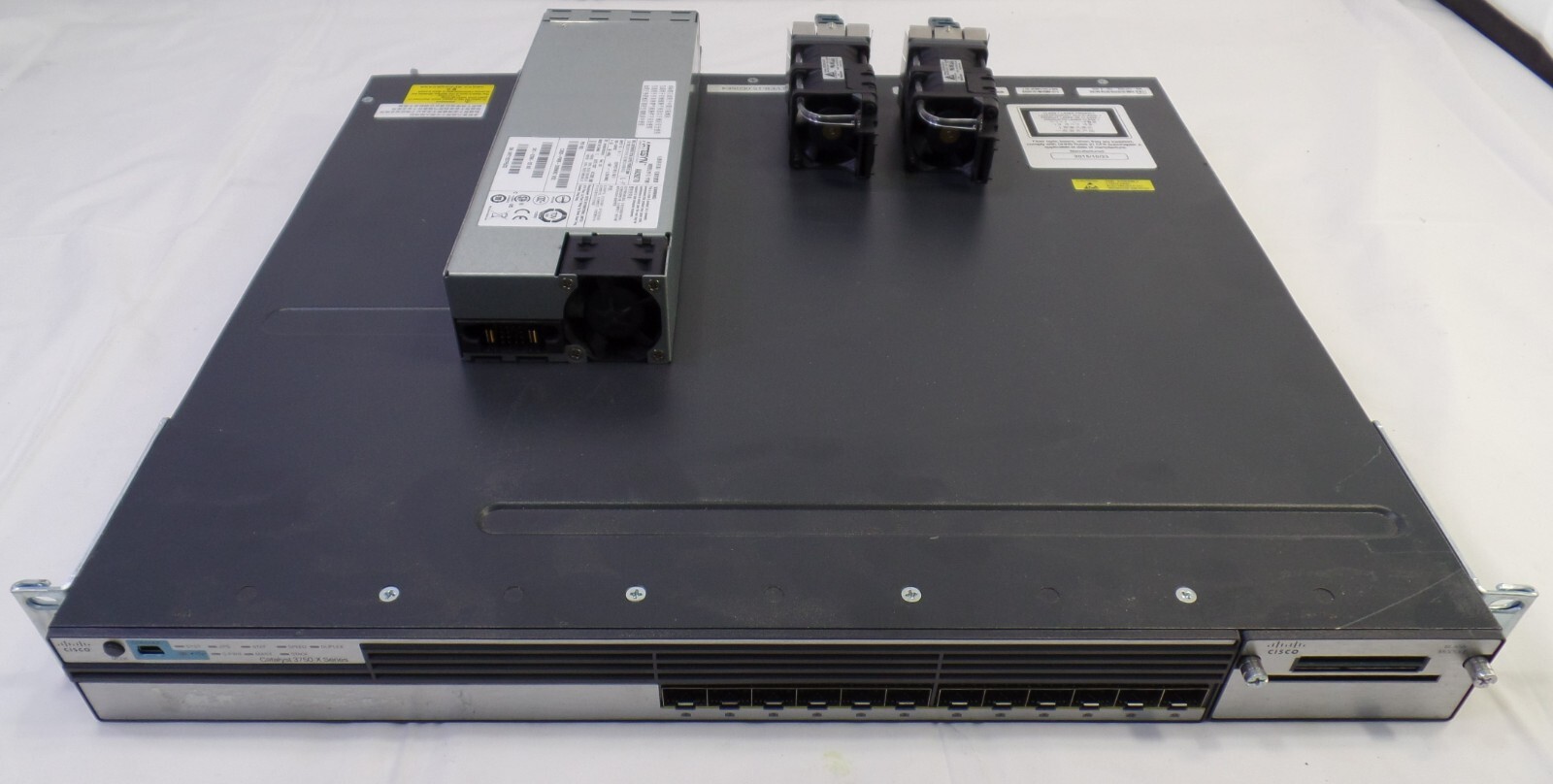 Cisco Catalyst 3750X 12S w/ Artesyn Power Supply and 2 Fans, For Parts/ Repair