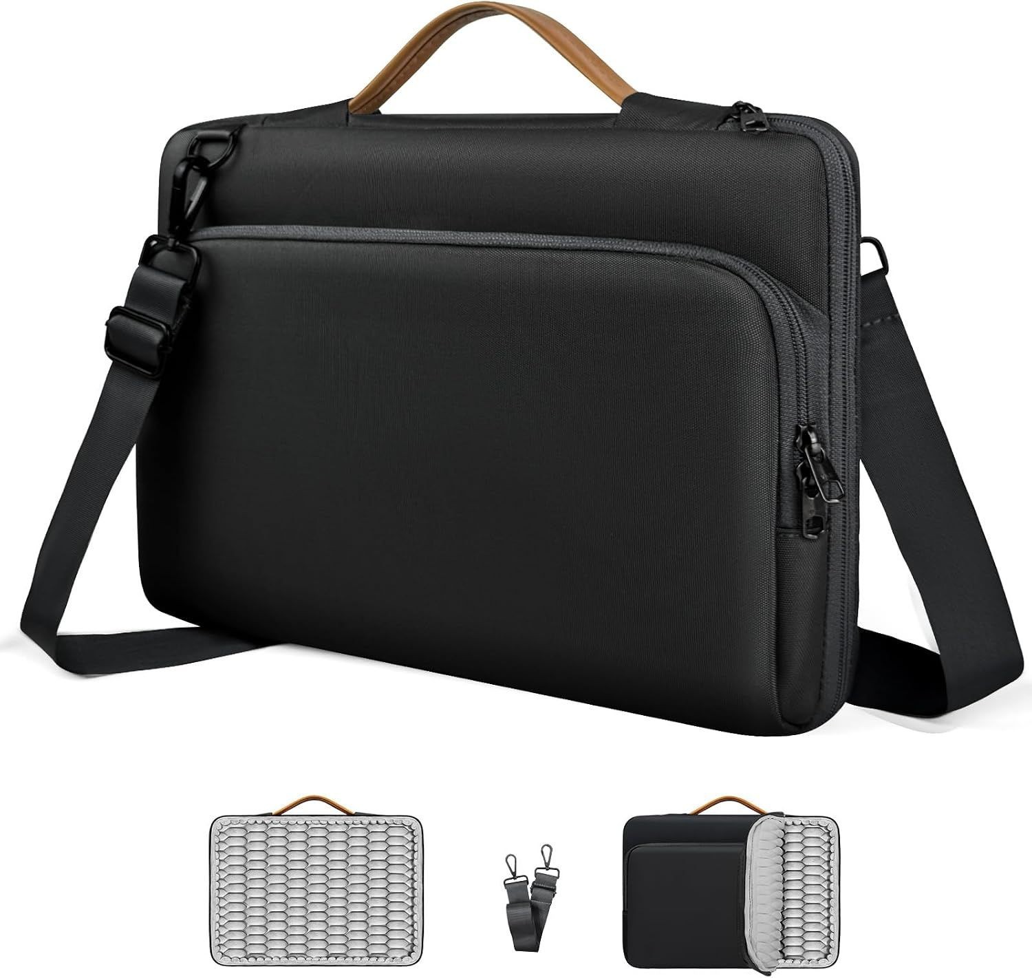 NIMOSA 15.6" Laptop Bag, Water Resistant with 360 Full-Air Cushion & YKK Zippers