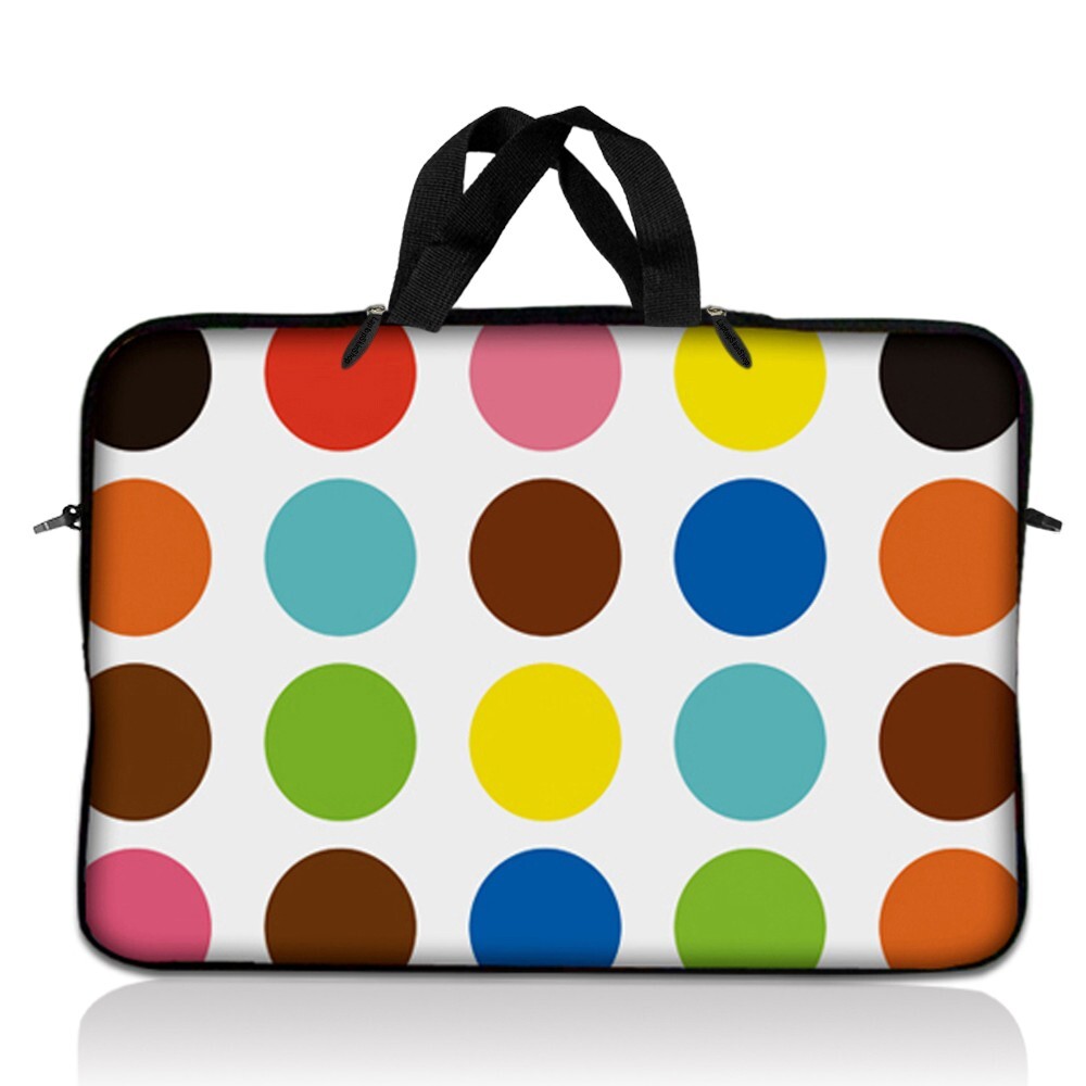 17.3” 17.4” Neoprene Laptop Notebook Sleeve Bag Case Pouch Handle 16" Polka Dots