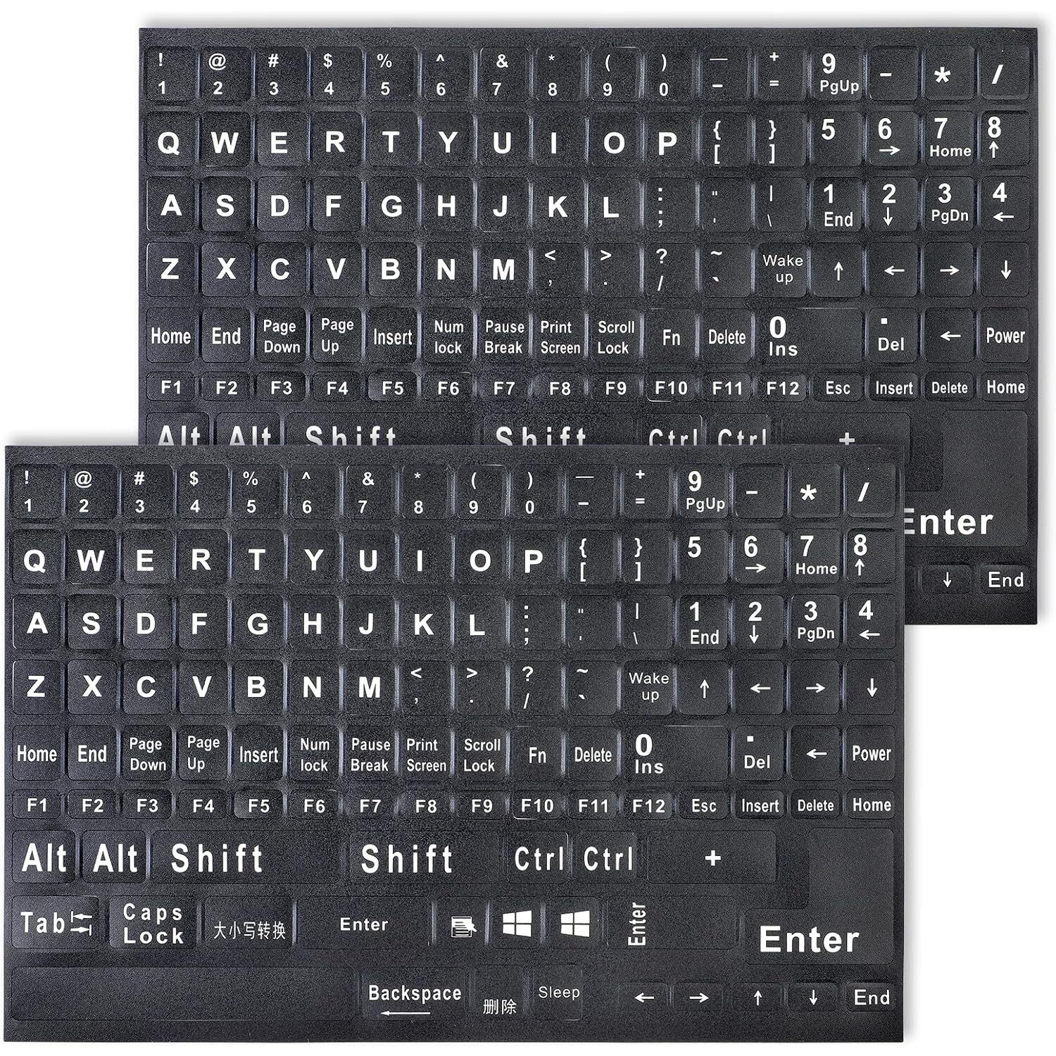2 Pack Universal English Keyboard Stickers Replacement Letters for Laptop