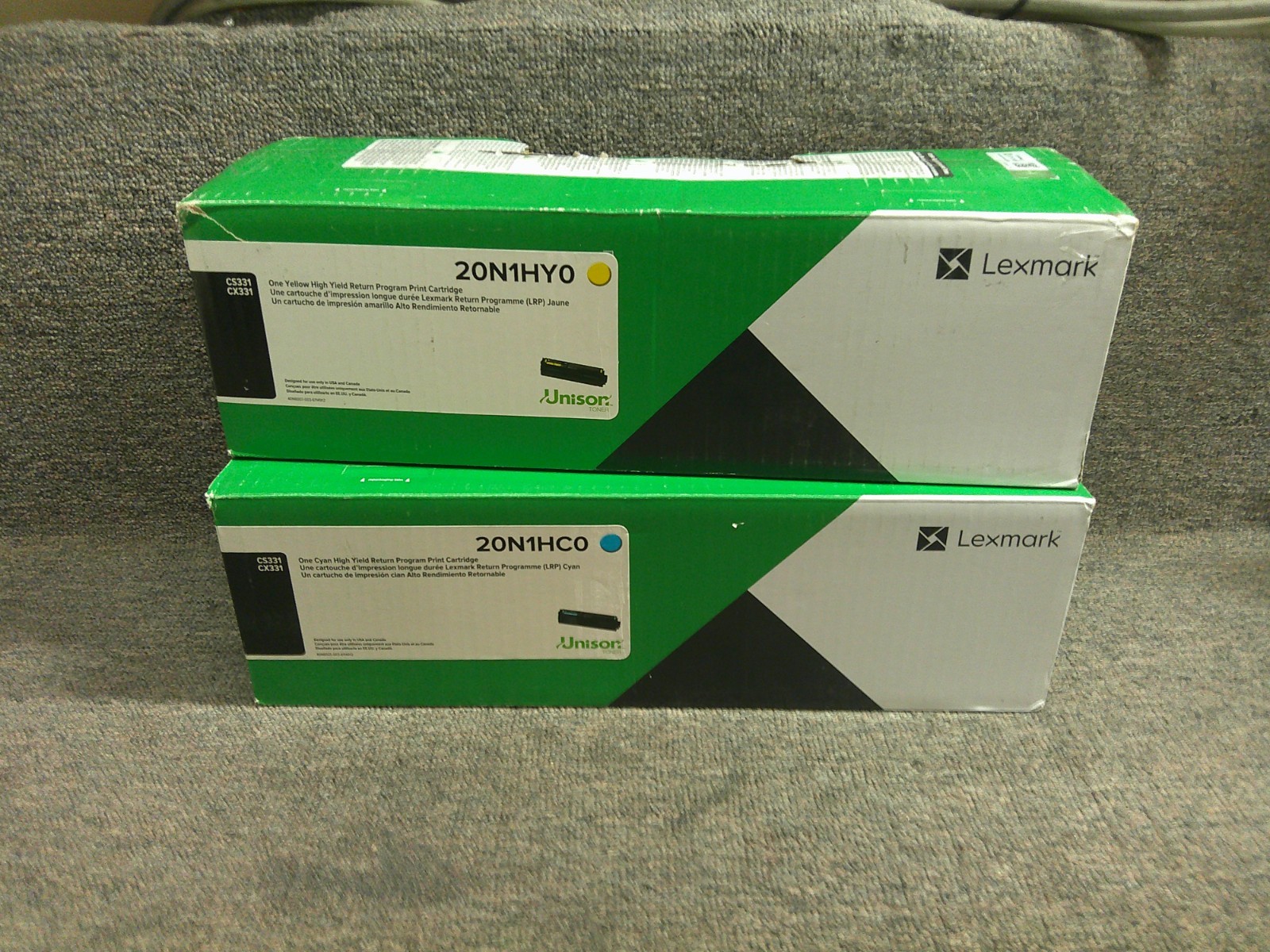 20N1HC0 Cyan 20N1HY0 Yellow Genuine Lexmark High Yield Toners CS331 CX331
