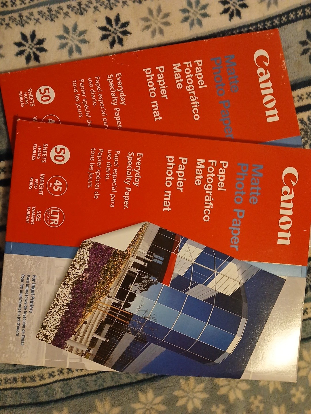 2 PACKS CANON PHOTO INK JET PAPER MATTE 8-1/2 x 11 -50 SHEETS/PACK CNM7981A004👀