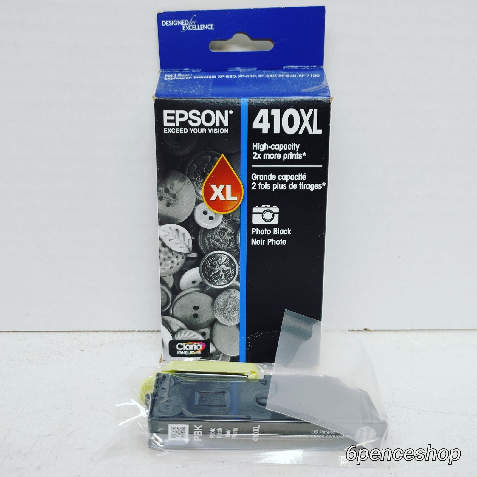Sealed in OB-Epson 410XL High Capacity Photo Black Ink Cartridge Exp. 10/2027