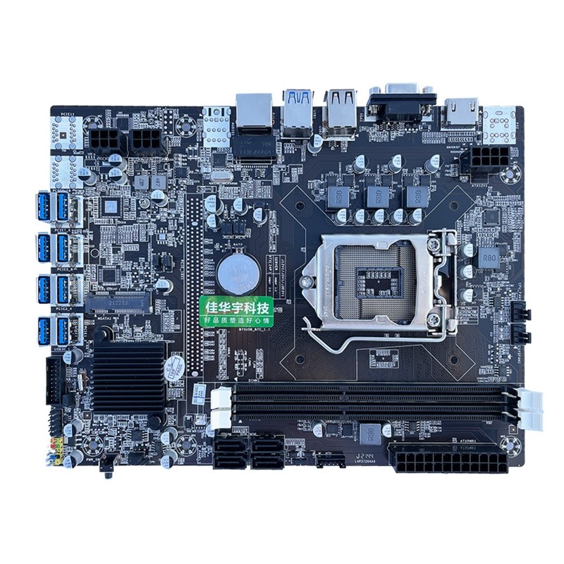 B75 Mining Motherboard LGA1155 8xPCIE to USB3.0 Supports 8 GPU Graphics Card