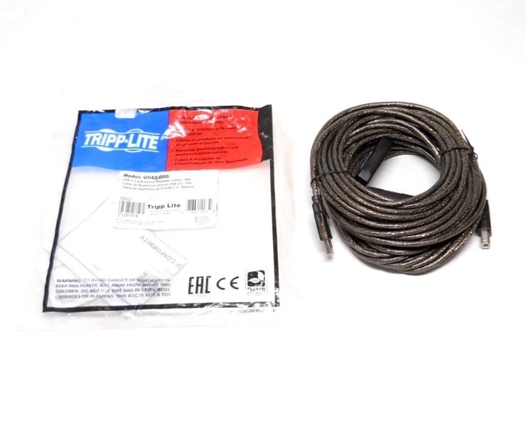 NEW TRIPP-LITE U042-050 USB 2.0 A/B ACTIVE REPEATER CABLE 50FT