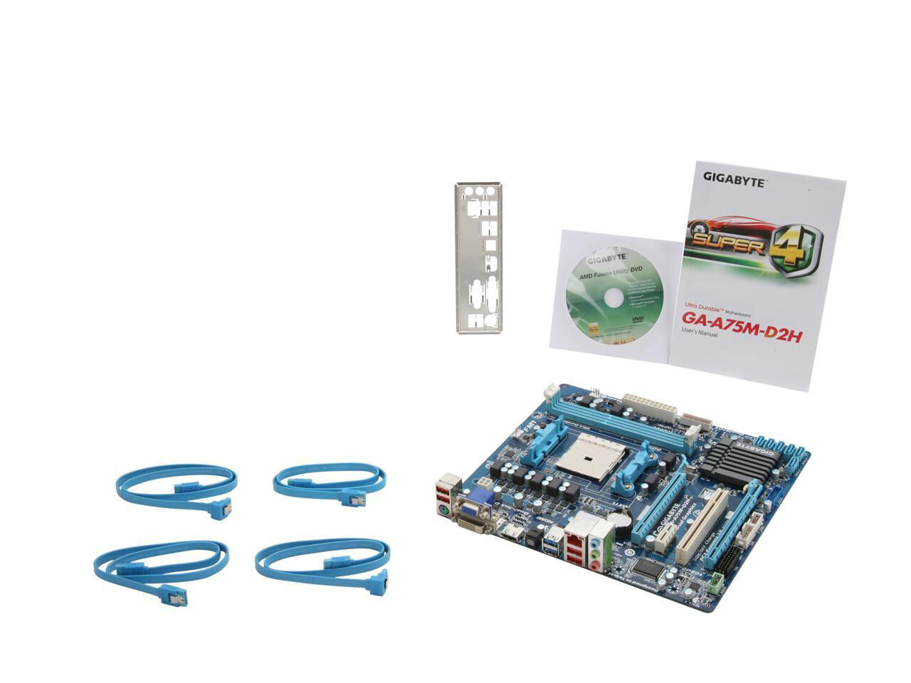 GIGABYTE GA-A75M-D2H Rev. 1.0 AMD A75 Socket FM1 SATA 6Gb/s mATX Motherboard