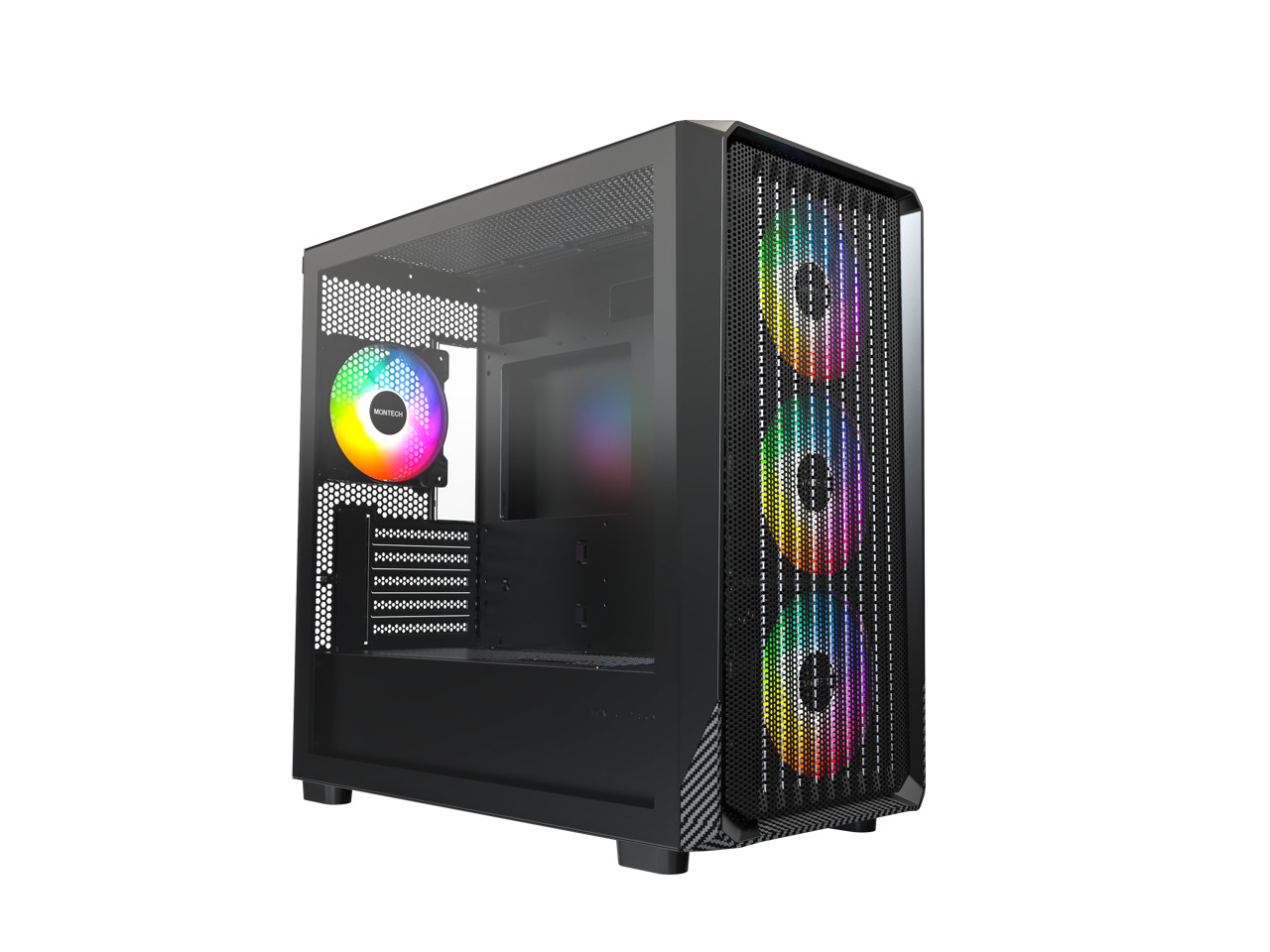 MONTECH X5M - Micro ATX Gaming PC Case, High Airflow, 4x120mm ARGB Fans Pre-inst
