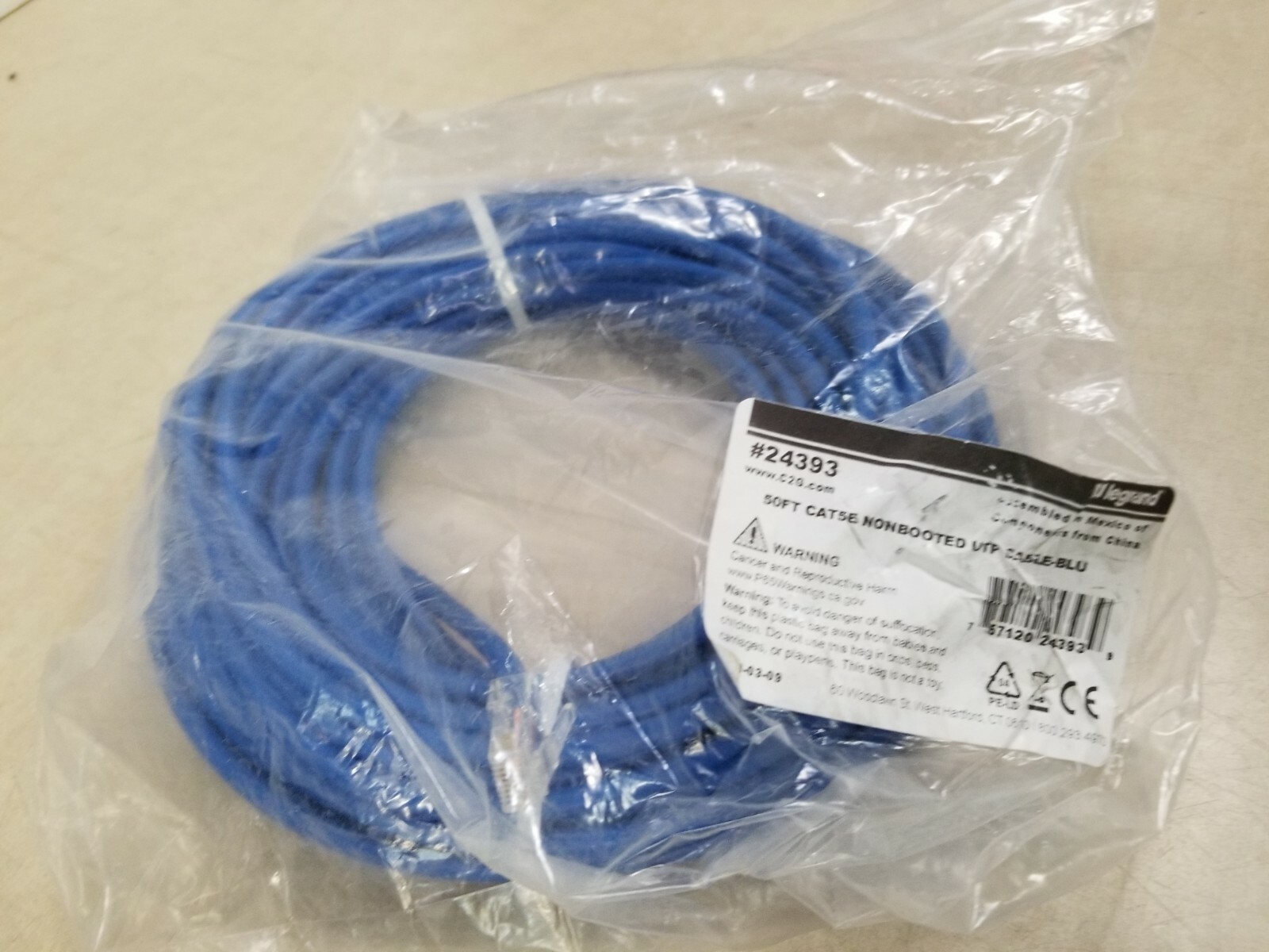 C2G-50ft Cat5e Non-Booted Unshielded (UTP) Network Cable Blue