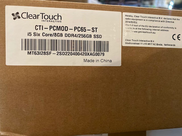 Clear Touch Interactive Panel CTI PCMOD PC65 ST Module i5-ST i5 Six Core/8GB NEW