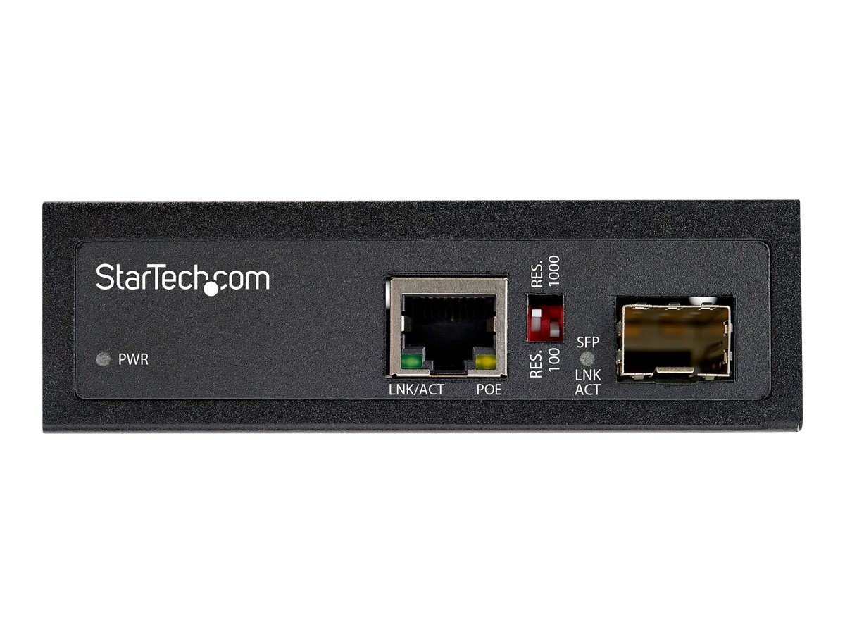 StarTechcom PoE+ Industrial Media Converter 60W IMC1GSFP60W