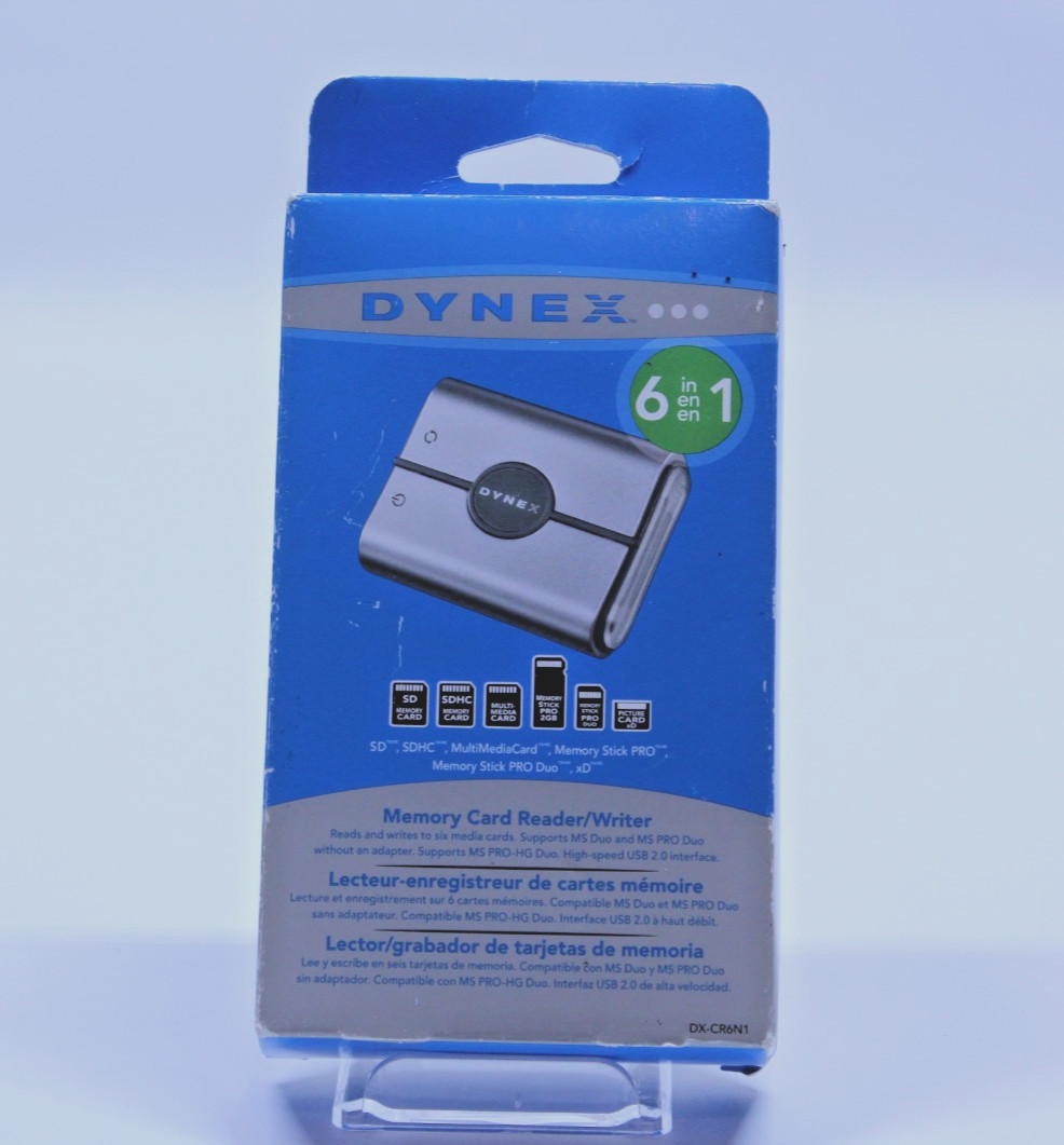 Dynex DX-CR6N1 6-in-1 Memory Card Reader / Writer New In Open Box