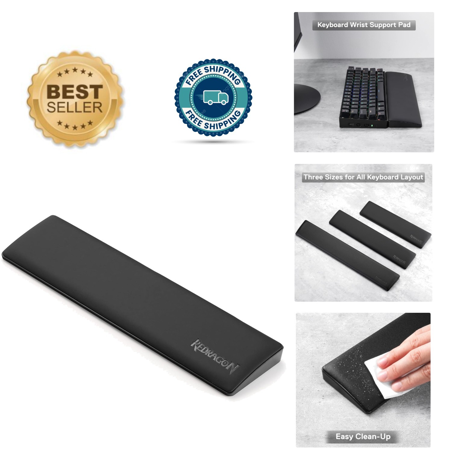 Comfortable Ergonomic Wrist Rest Pad - Memory Foam Design for Gaming Keyboards