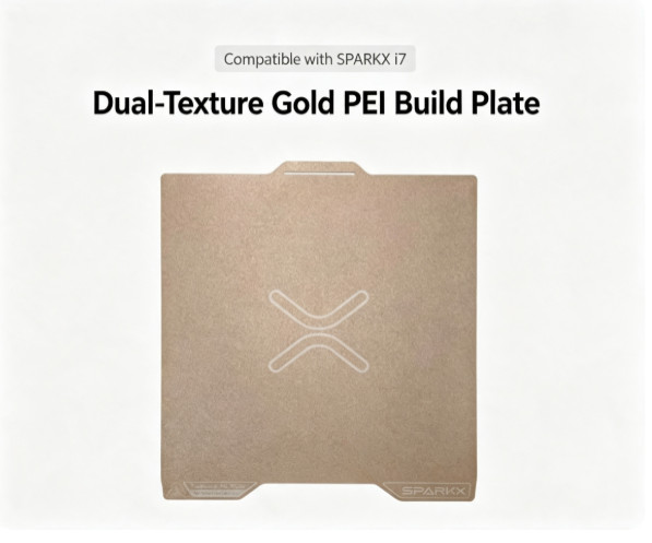 Creality SPARKX i7 Dual-Texture Gold PEI Build Plate 265×301mm