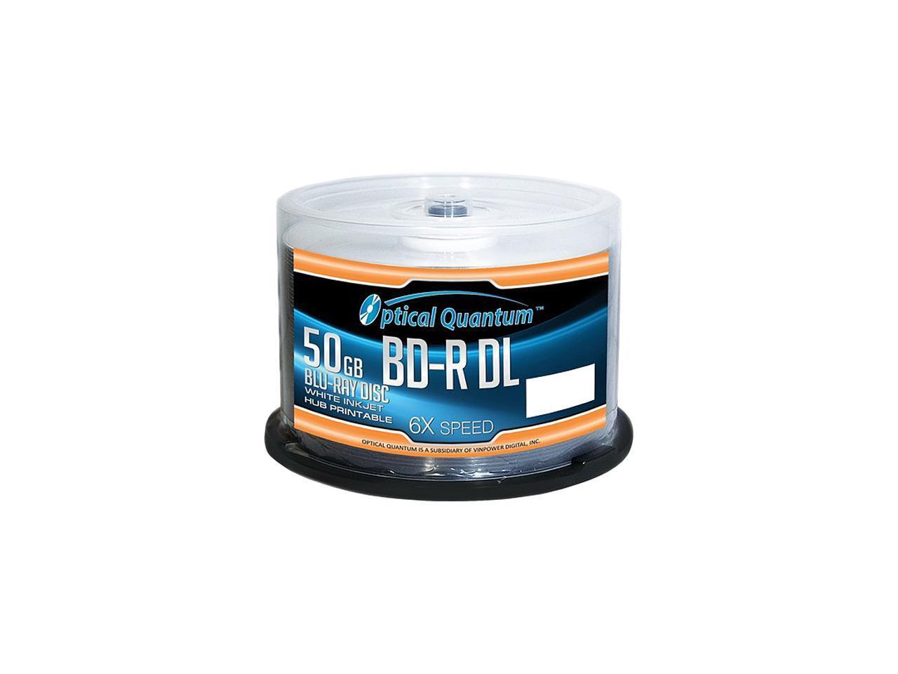 Optical Quantum 50GB 6X BD-R DL White Inkjet Printable 50 Packs Blu-ray Disc Mod