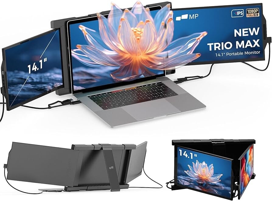Mobile Pixels Trio Max Portable Monitor for Laptops, 14" Full HD IPS Screens